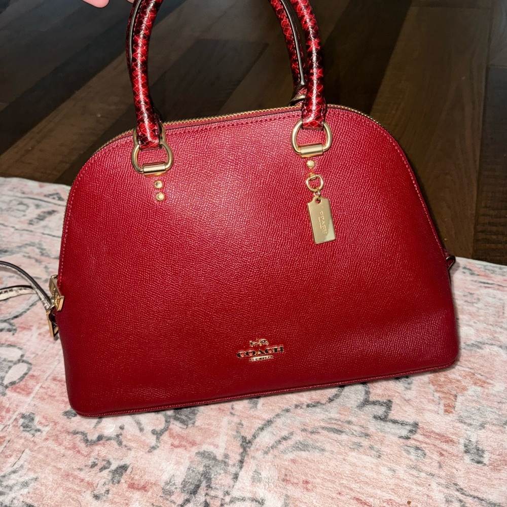 Coach Cherry Red Leather Satchel